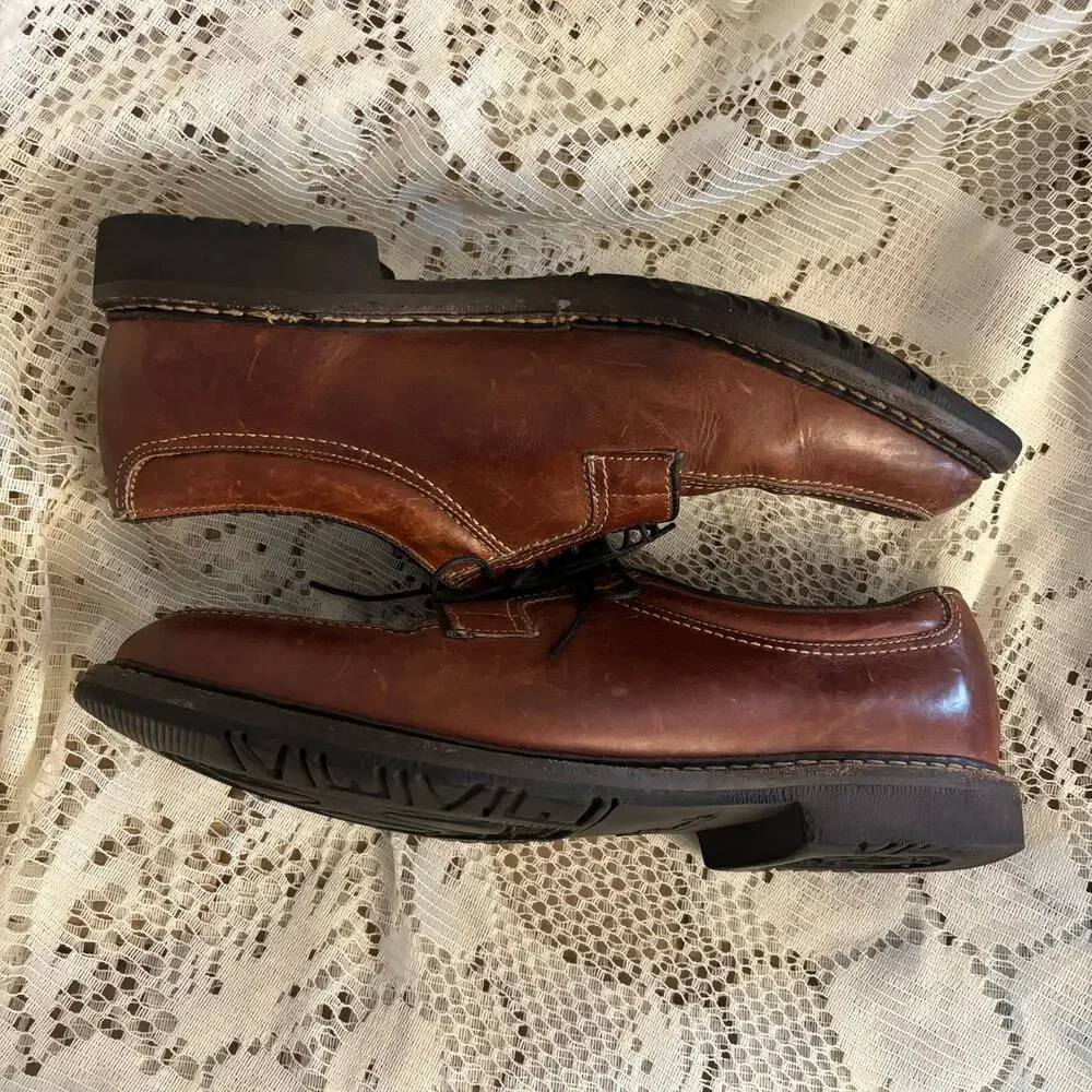 Allen Edmonds Wilbert Men's US 9.5 D Brown Leather Derby Moccasin Shoes